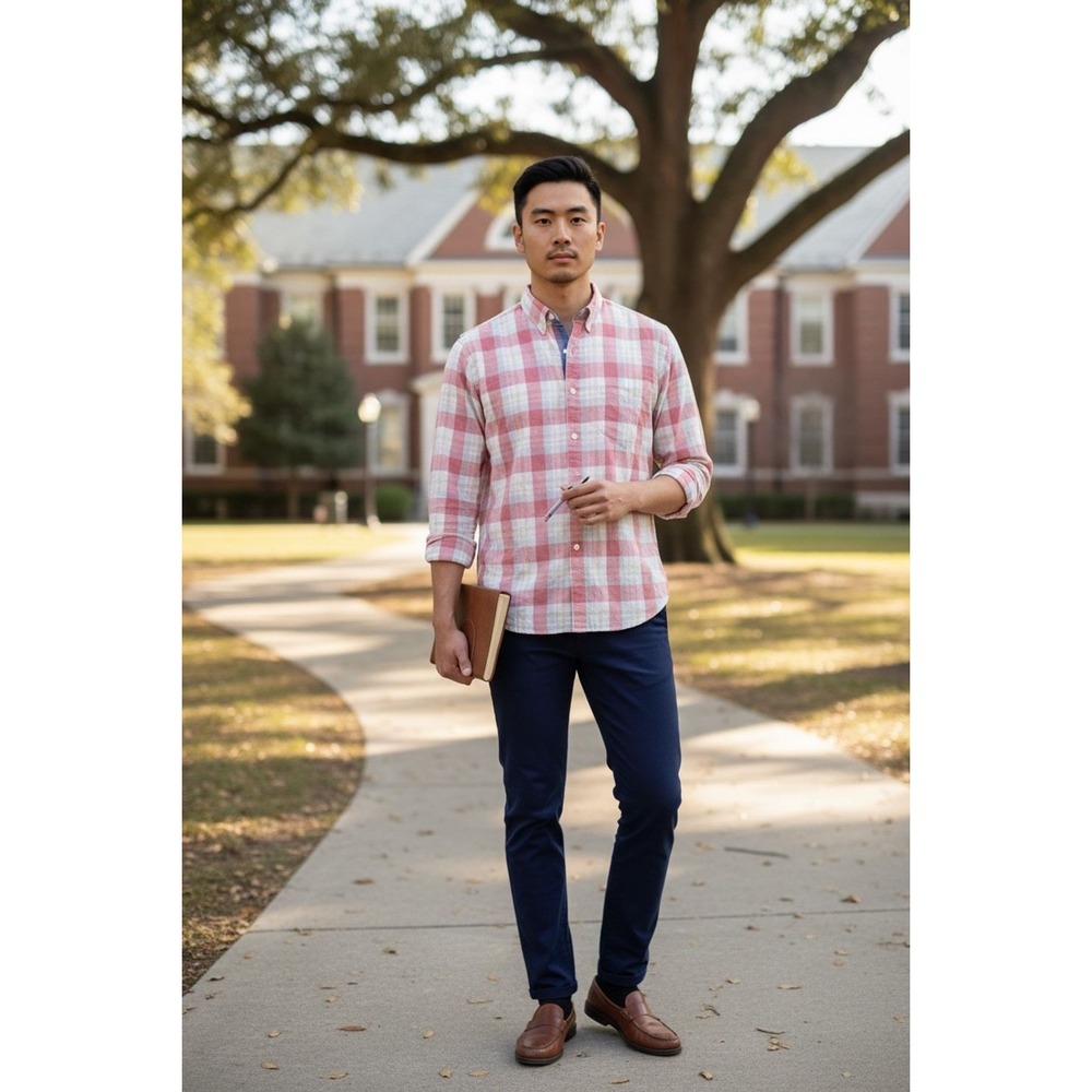 J. Crew Men's XL Tartan Plaid Long Sleeve Button-Down Shirt Casual Indian madras